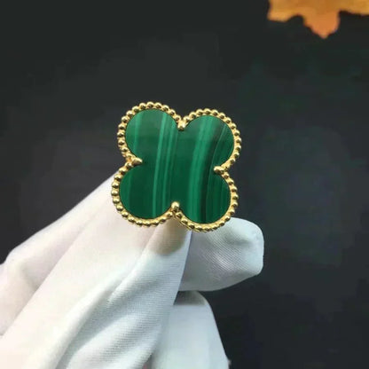 [LUXORA]CLOVER MALACHITE RING