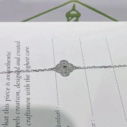 [LUXORA]CLOVER  SINGLE FLOWER BRACELET SILVER