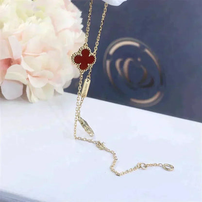 [LUXORA]CLOVER  CARNELIAN SINGLE FLOWER BRACELET