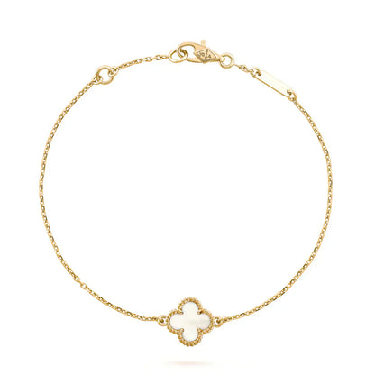[LUXORA]CLOVER WHITE MOP SINGLE FLOWER BRACELET