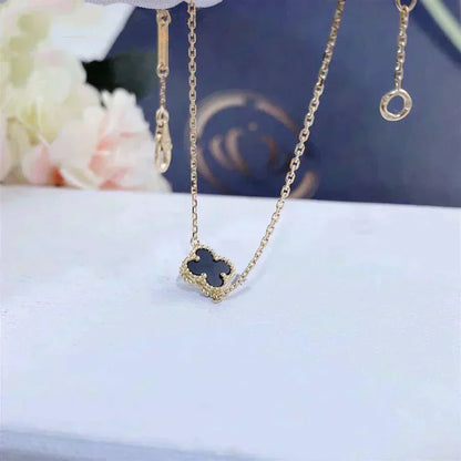 [LUXORA]CLOVER ONYX SINGLE FLOWER BRACELET
