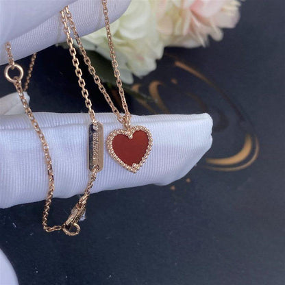 [LUXORA]SWEET CLOVER CARNELIAN HEART NECKLACE