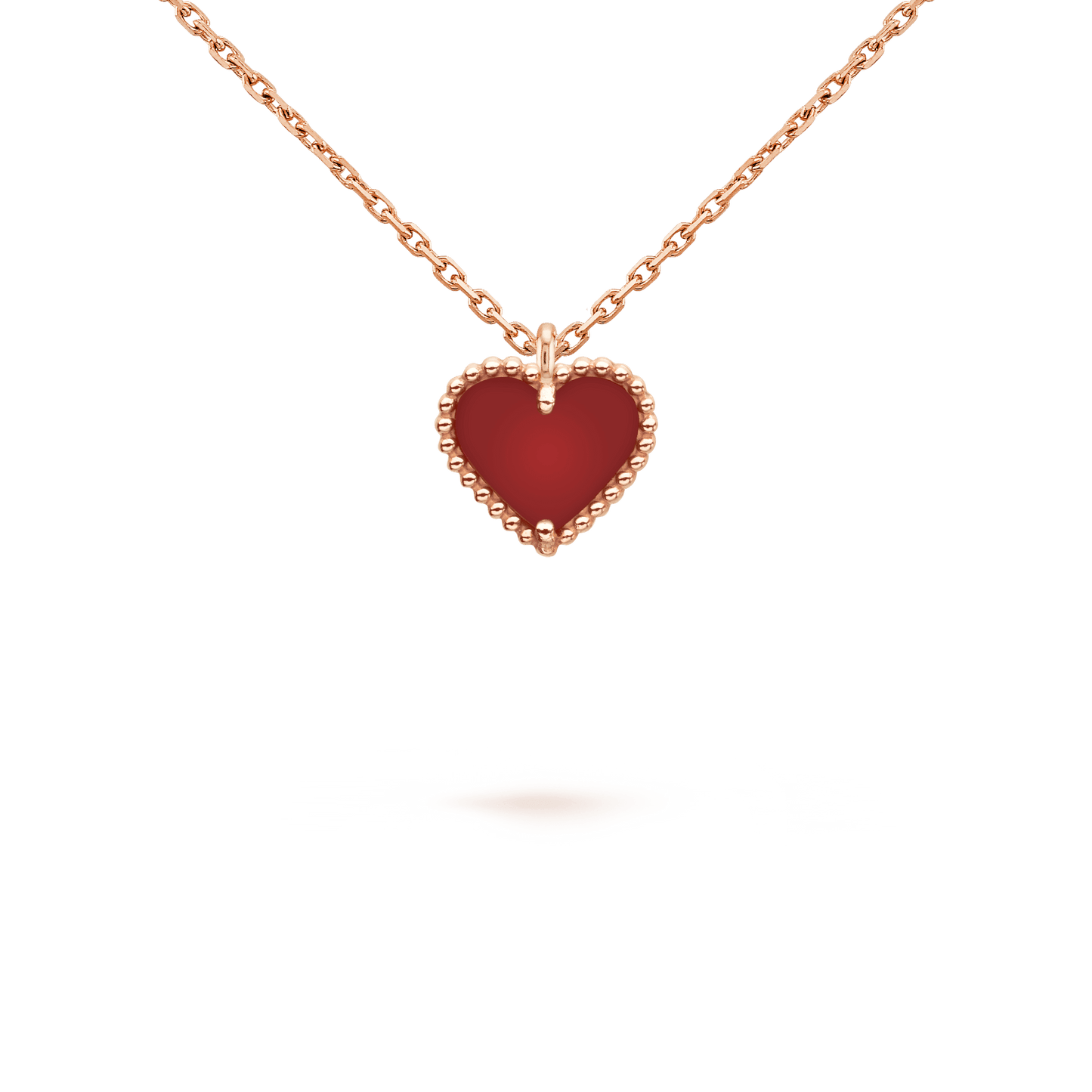 [LUXORA]SWEET CLOVER CARNELIAN HEART NECKLACE