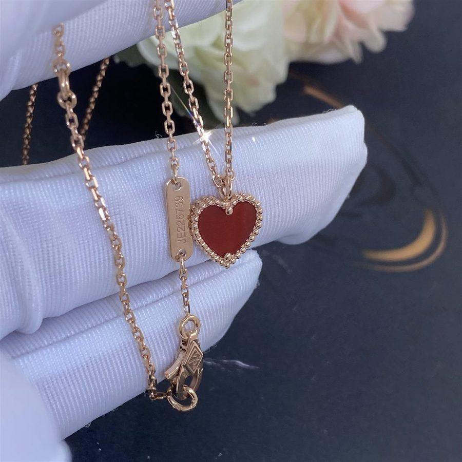 [LUXORA]SWEET CLOVER CARNELIAN HEART NECKLACE