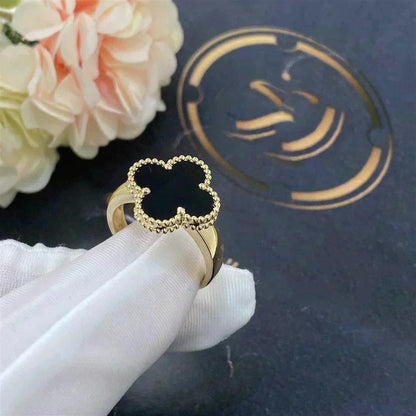[LUXORA]CLOVER ONYX RING