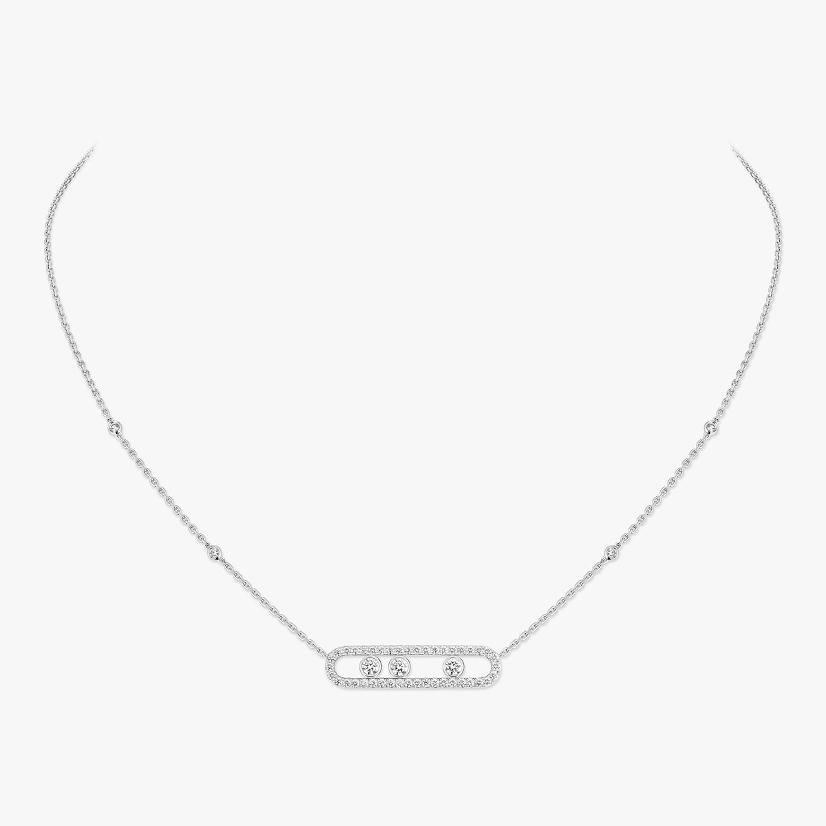 [LUXORA] Move Pave_ Rose Gold Diamond Necklace