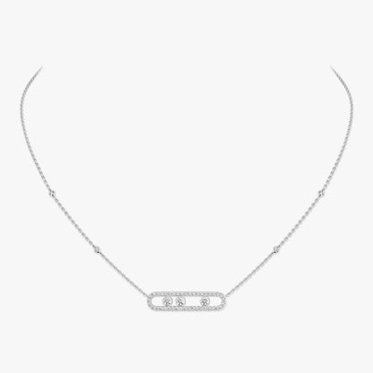 [LUXORA] Move Pave_ Rose Gold Diamond Necklace