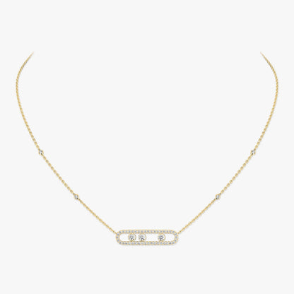 [LUXORA] Move Pave_ Rose Gold Diamond Necklace