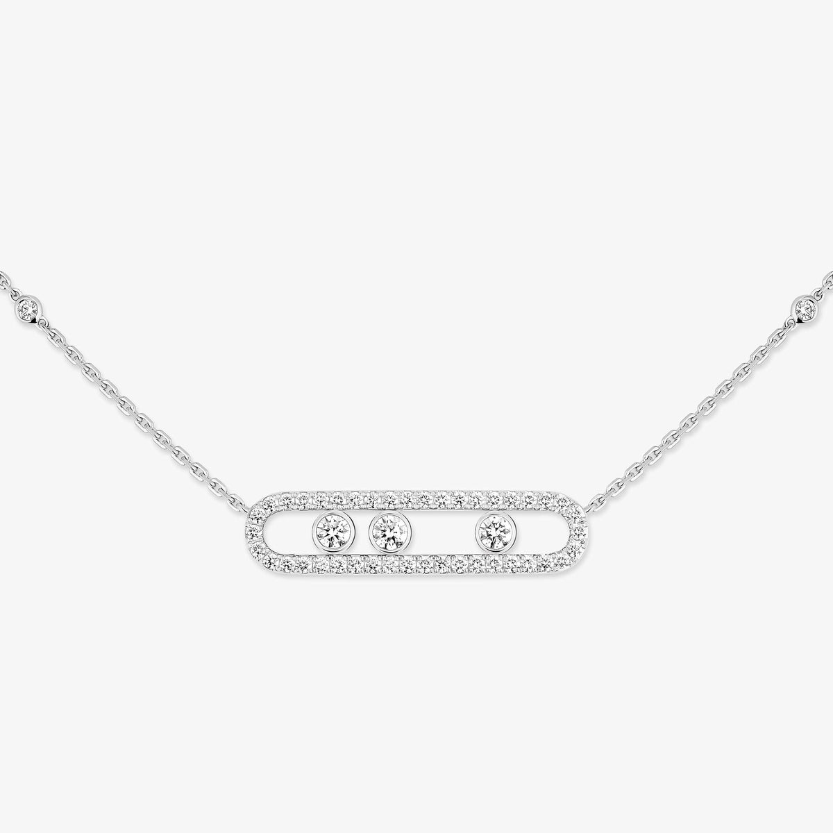 [LUXORA] Move Pave_ Rose Gold Diamond Necklace