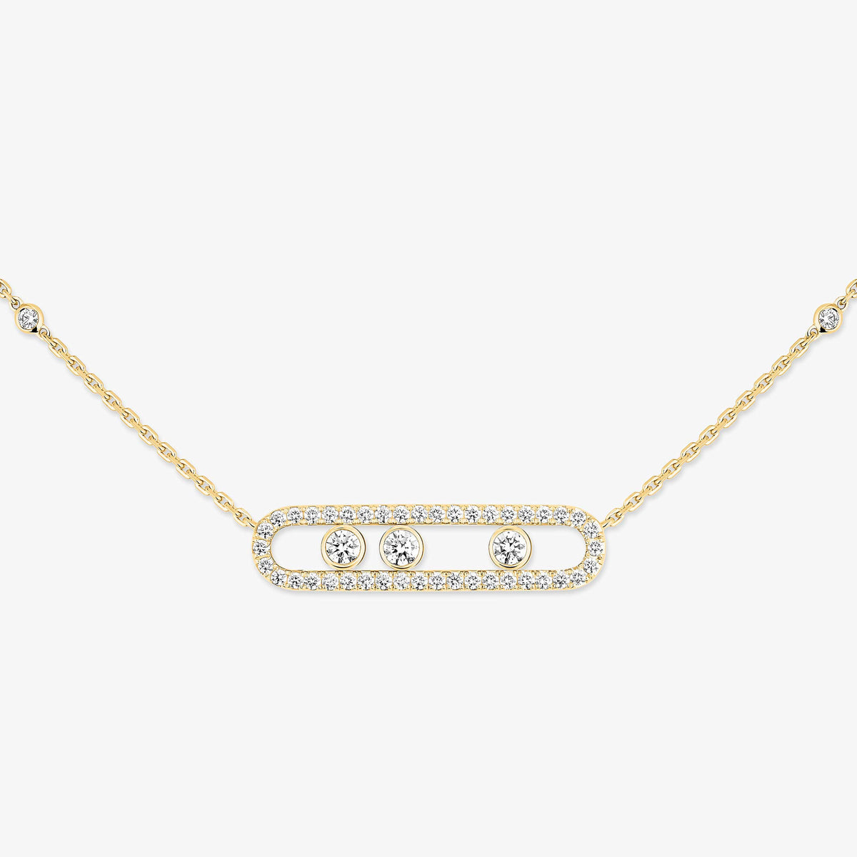 [LUXORA] Move Pave_ Rose Gold Diamond Necklace