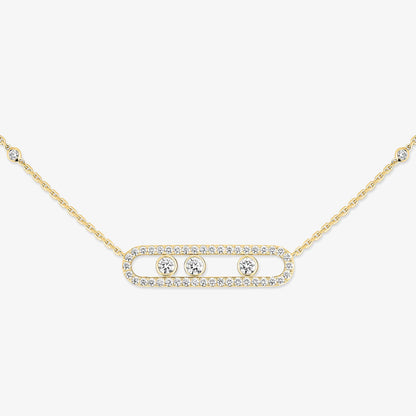 [LUXORA] Move Pave_ Rose Gold Diamond Necklace