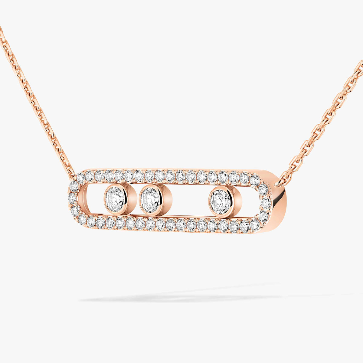 [LUXORA] Move Pave_ Rose Gold Diamond Necklace