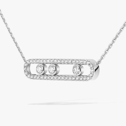 [LUXORA] Move Pave_ Rose Gold Diamond Necklace