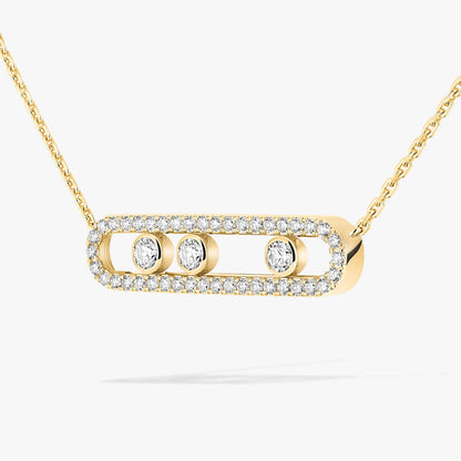[LUXORA] Move Pave_ Rose Gold Diamond Necklace