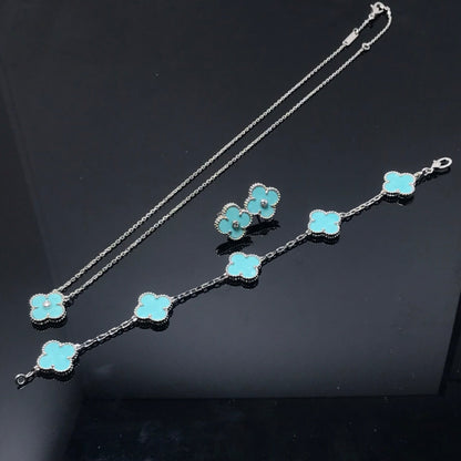 [LUXORA]CLOVER 1 DIAMOND BLUE SKY SILVER EARRINGS