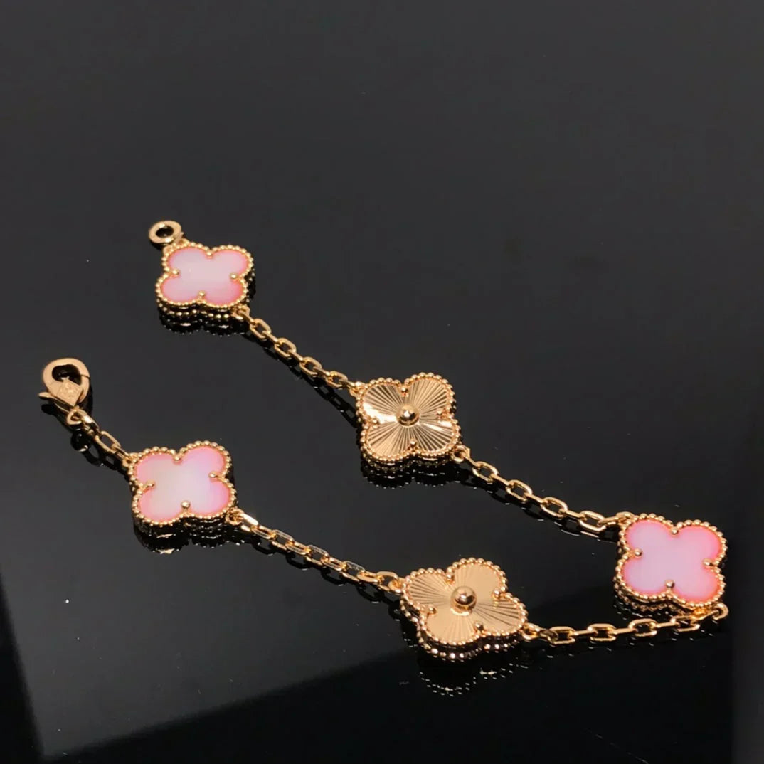 [LUXORA] CLOVER 5 MOTIFS  PINK MOP BRACELET COLLECTION