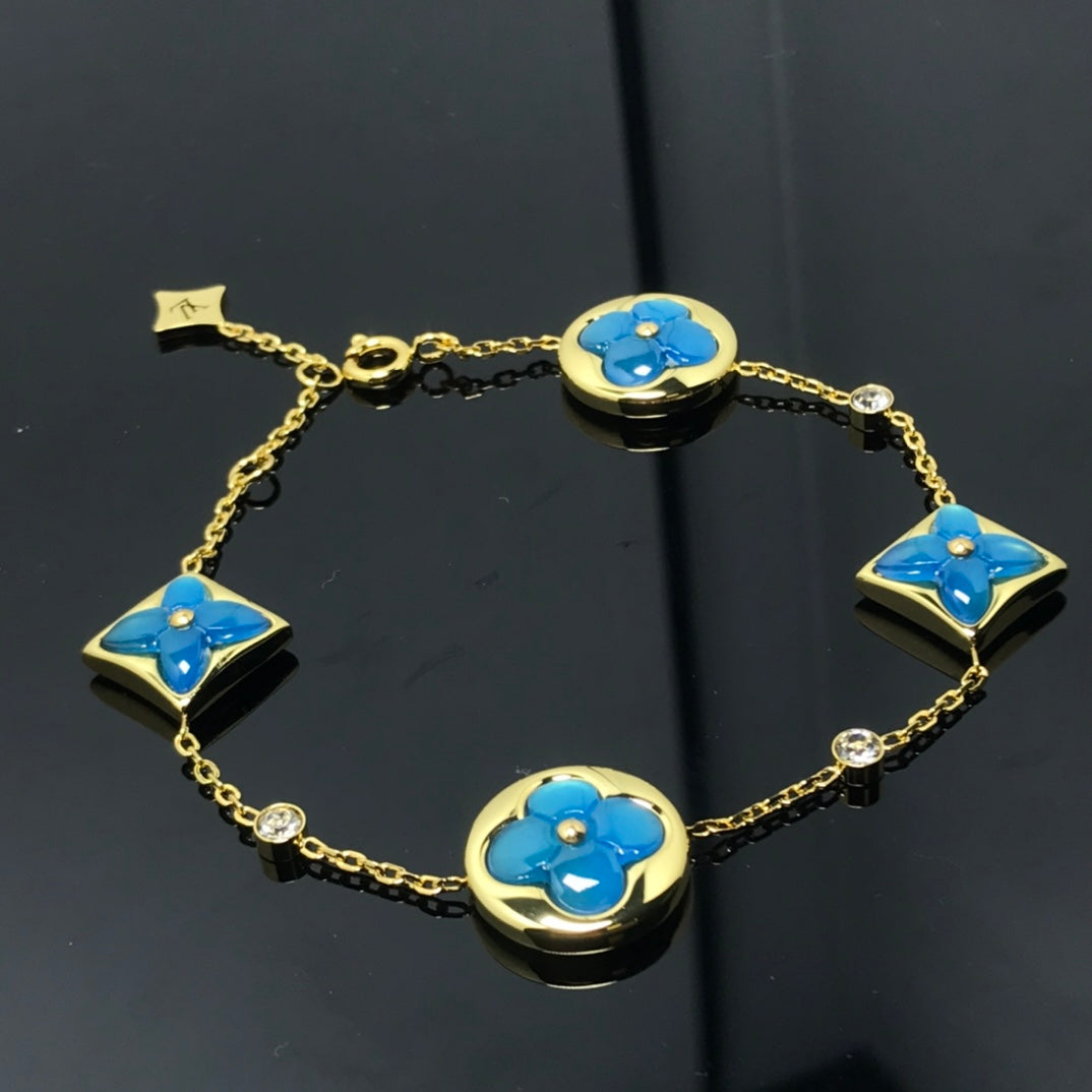[LUXORA]STAR AND SUN 4 MOTIF BLUE BRACELET