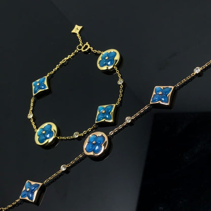 [LUXORA]STAR AND SUN 4 MOTIF BLUE BRACELET