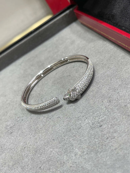 [LUXORA]PANTHERE FULL DIAMOND OPEN BRACELET