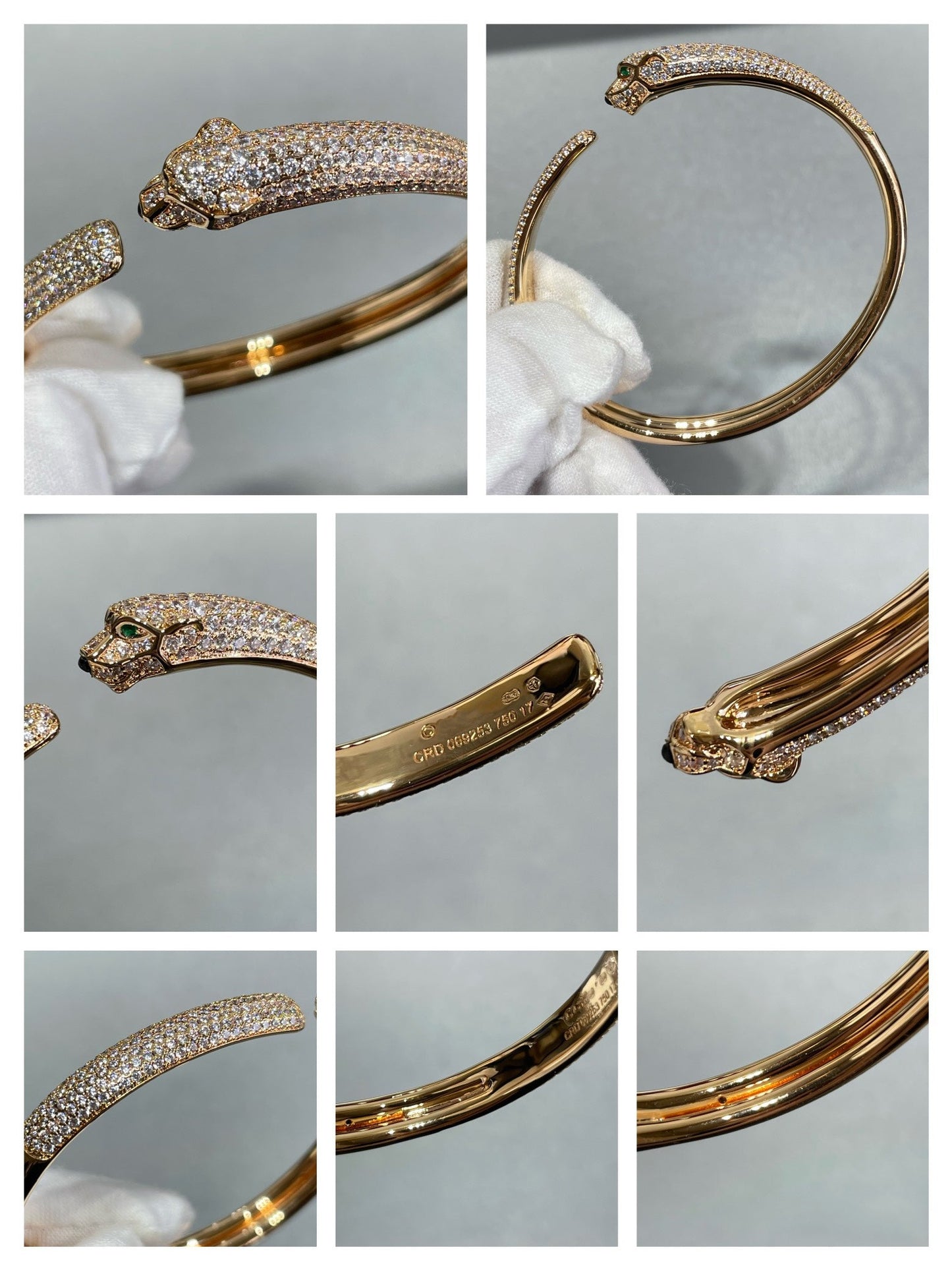[LUXORA]PANTHERE FULL DIAMOND OPEN BRACELET