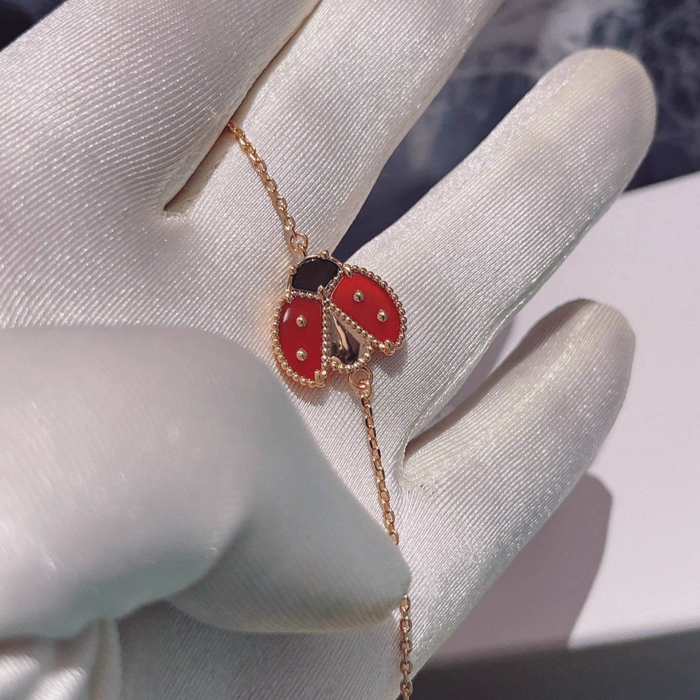 [LUXORA]LUCKY SPRING 1 MOTIF PINK GOLD BRACELET