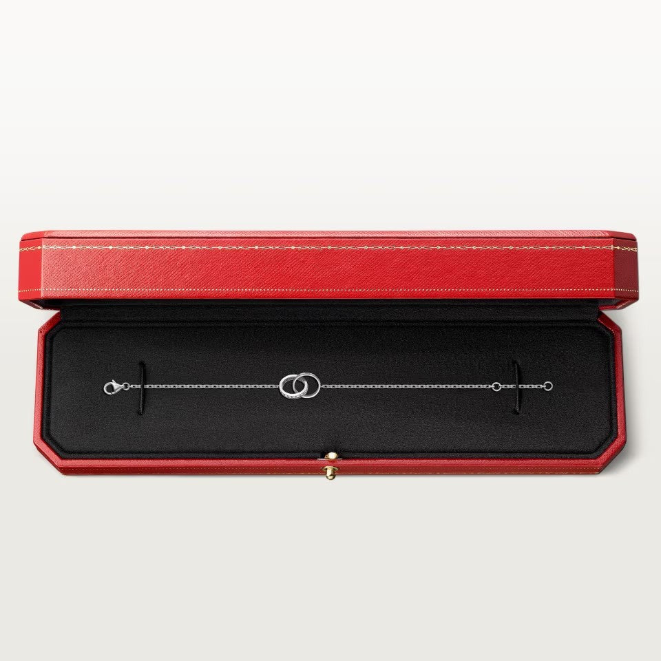 [⭐JeweliWhal]LOVE DOUBLE RING HALF DIAMOND BRACELET
