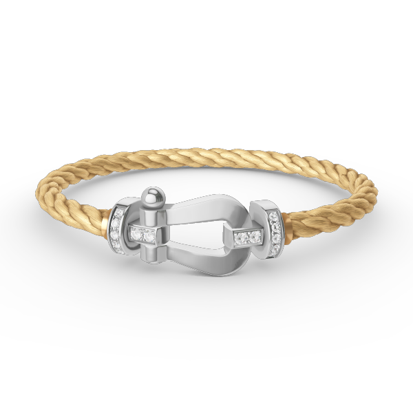 [LUXORA]FORCE LARGE HORSESHOE HALF DIAMOND BRACELET SILVER