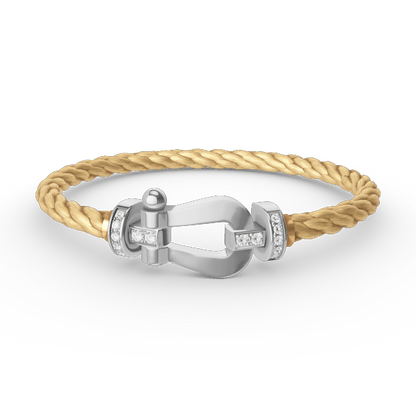 [LUXORA]FORCE LARGE HORSESHOE HALF DIAMOND BRACELET SILVER