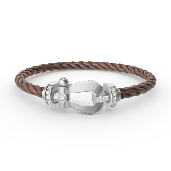 [LUXORA]FORCE LARGE HORSESHOE HALF DIAMOND BRACELET SILVER