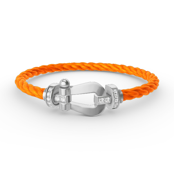 [LUXORA]FORCE LARGE HORSESHOE HALF DIAMOND BRACELET SILVER