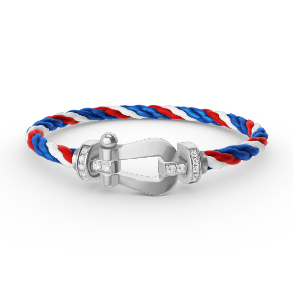 [LUXORA]FORCE LARGE HORSESHOE HALF DIAMOND BRACELET SILVER