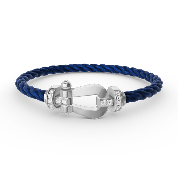 [LUXORA]FORCE LARGE HORSESHOE HALF DIAMOND BRACELET SILVER