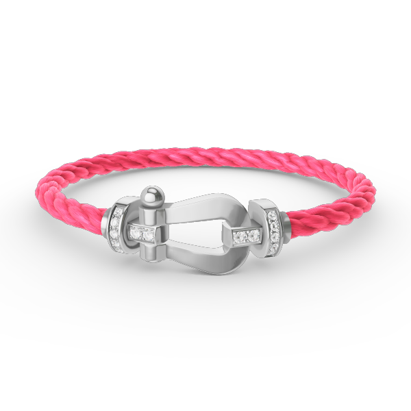 [LUXORA]FORCE LARGE HORSESHOE HALF DIAMOND BRACELET SILVER