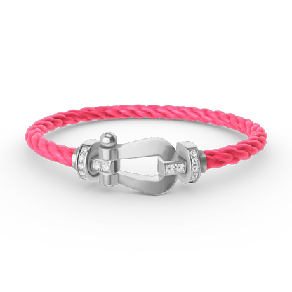 [LUXORA]FORCE LARGE HORSESHOE HALF DIAMOND BRACELET SILVER
