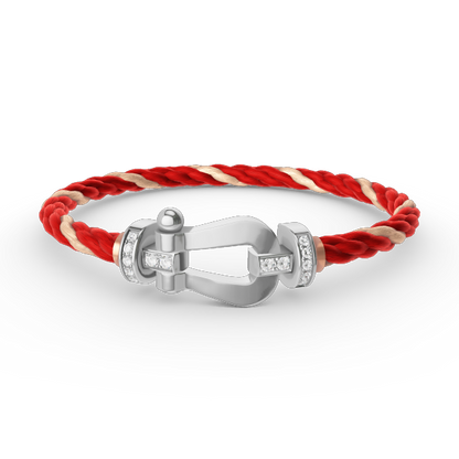 [LUXORA]FORCE LARGE HORSESHOE HALF DIAMOND BRACELET SILVER