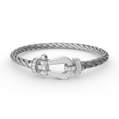 [LUXORA]FORCE LARGE HORSESHOE FULL DIAMOND BRACELET SILVER