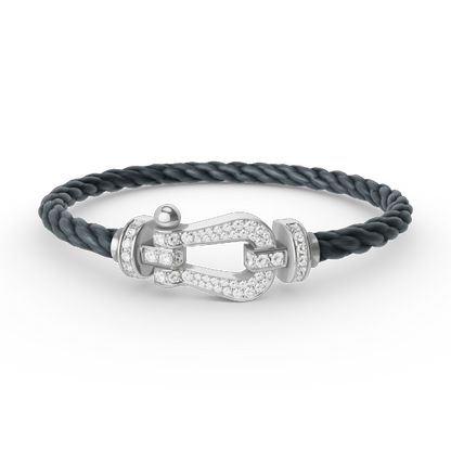 [LUXORA]FORCE LARGE HORSESHOE FULL DIAMOND BRACELET SILVER