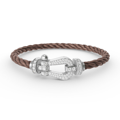 [LUXORA]FORCE LARGE HORSESHOE FULL DIAMOND BRACELET SILVER