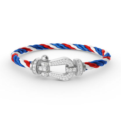 [LUXORA]FORCE LARGE HORSESHOE FULL DIAMOND BRACELET SILVER
