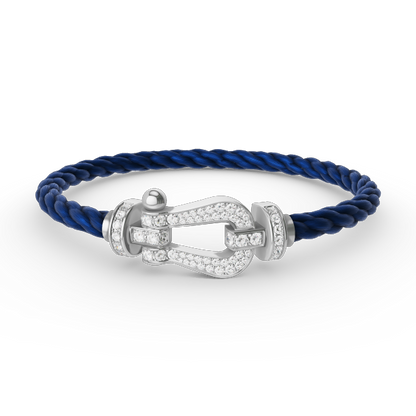 [LUXORA]FORCE LARGE HORSESHOE FULL DIAMOND BRACELET SILVER